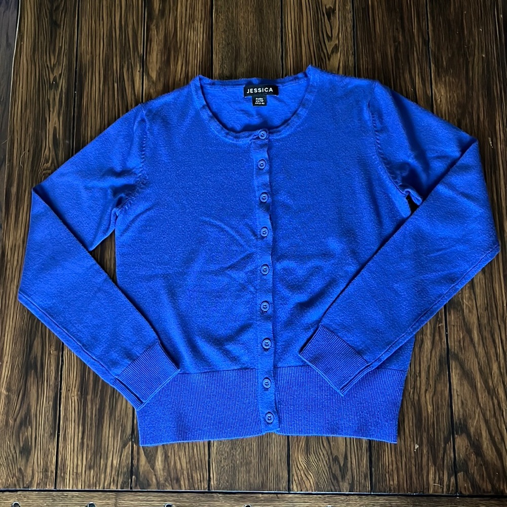 EUC Jessica blue violet cardigan
